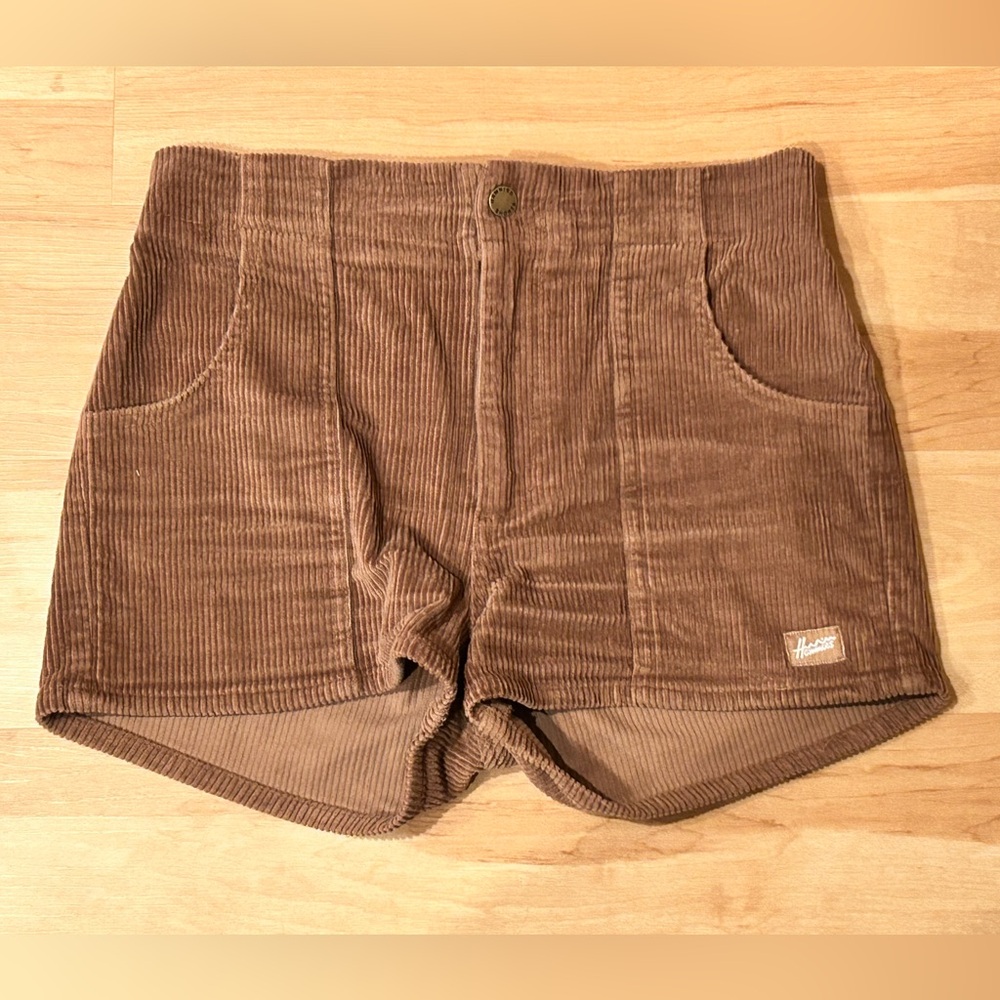 Hammies Women's High Waist Corduroy Shorts - Brown Sz 28